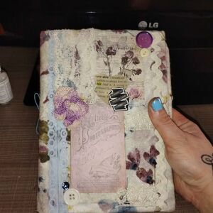 Handmade Junk Journal – Cool Tones, Botanicals, Vintage Ephemera